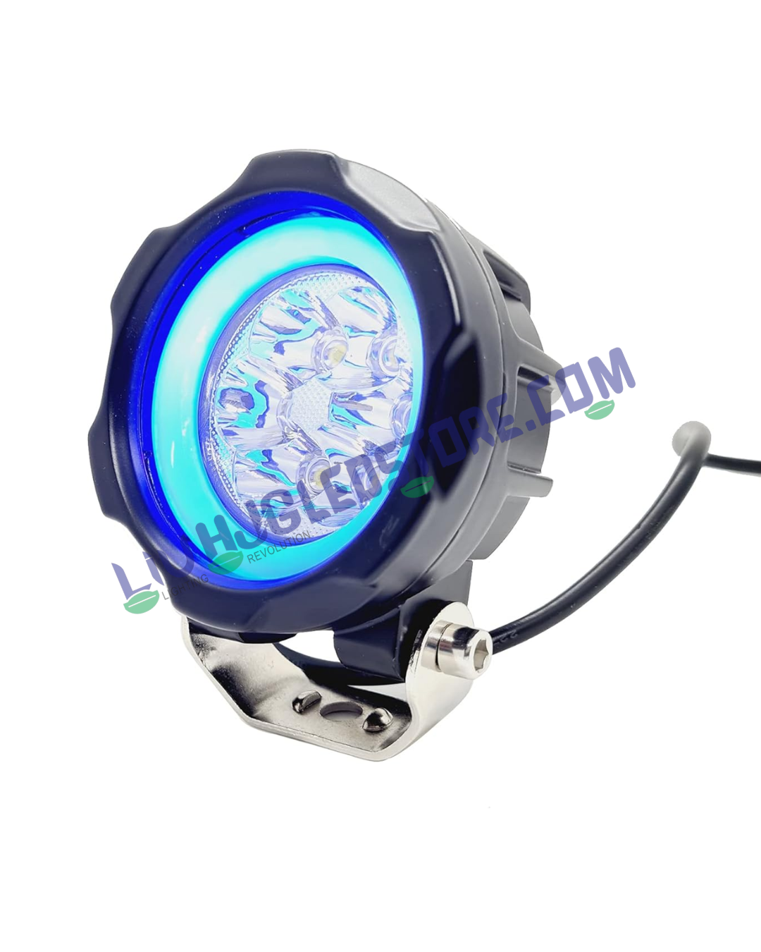 HJG 6 LED Round COB Fog Light (Blue) 40W, 12–80V DC – Universal Fit for Cars & Bikes (Single Piece)