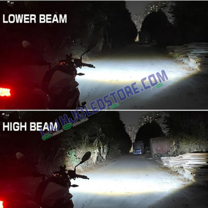 HJG M3 Mini H4 130W LED Headlight Bulb – 13000LM White Hi/Lo Beam with Cooling Fan, AC/DC Compatible for Motorcycles & Cars (12V/24V, Single Piece)