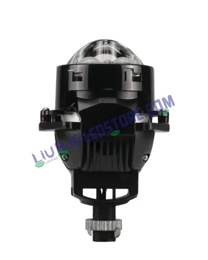 HJG 3-Inch Bi-LED Projector Fog Lights 140W (H8/H9/H11/H16) with Laser Spot & Wide Beam, Red DRL and White/Yellow/Warm White Modes