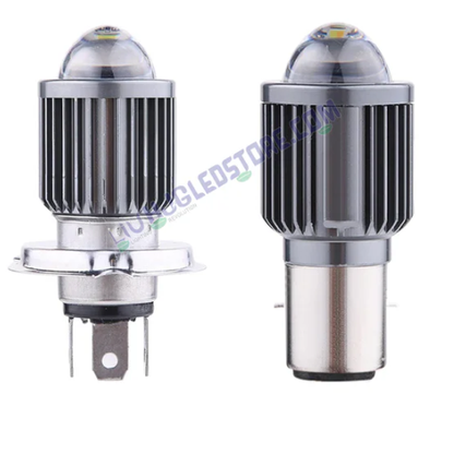 HJG H4 LED Headlight Bulb with White & Yellow Light – 40W Lens Type H4 for Motorcycles (High & Low Beam)