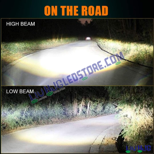 HJG M2 Mini H4 70W Dual Beam LED Headlight – 7000LM White High & Yellow Low Beam with Cooling Fan for Bikes & Cars (12V/24V, Single Unit)