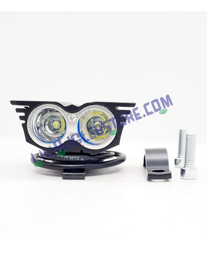 HJG 2 LED Owl Eye CREE Fog Light 20W with High/Low Beam & Flash Mode – Waterproof for Bikes & Cars (Single Unit)