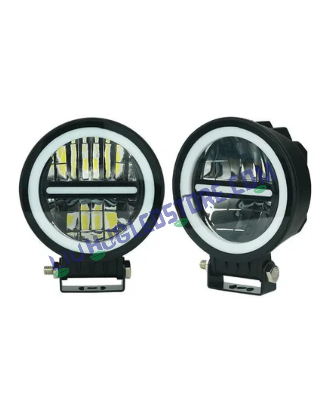 HJG Original 140W Minus Series Dual-Color LED Fog Lights (White/Yellow) with Yellow Filter Cap – Set of 2 for Bikes, Cars & Jeeps