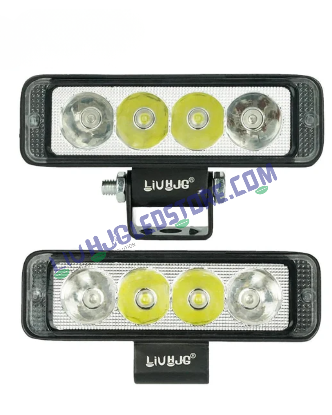 HJG 4 LED Fog Light with Red & Blue Strobe Flash – High Power Aluminum Spotlight for Bikes & Cars (Single Unit)