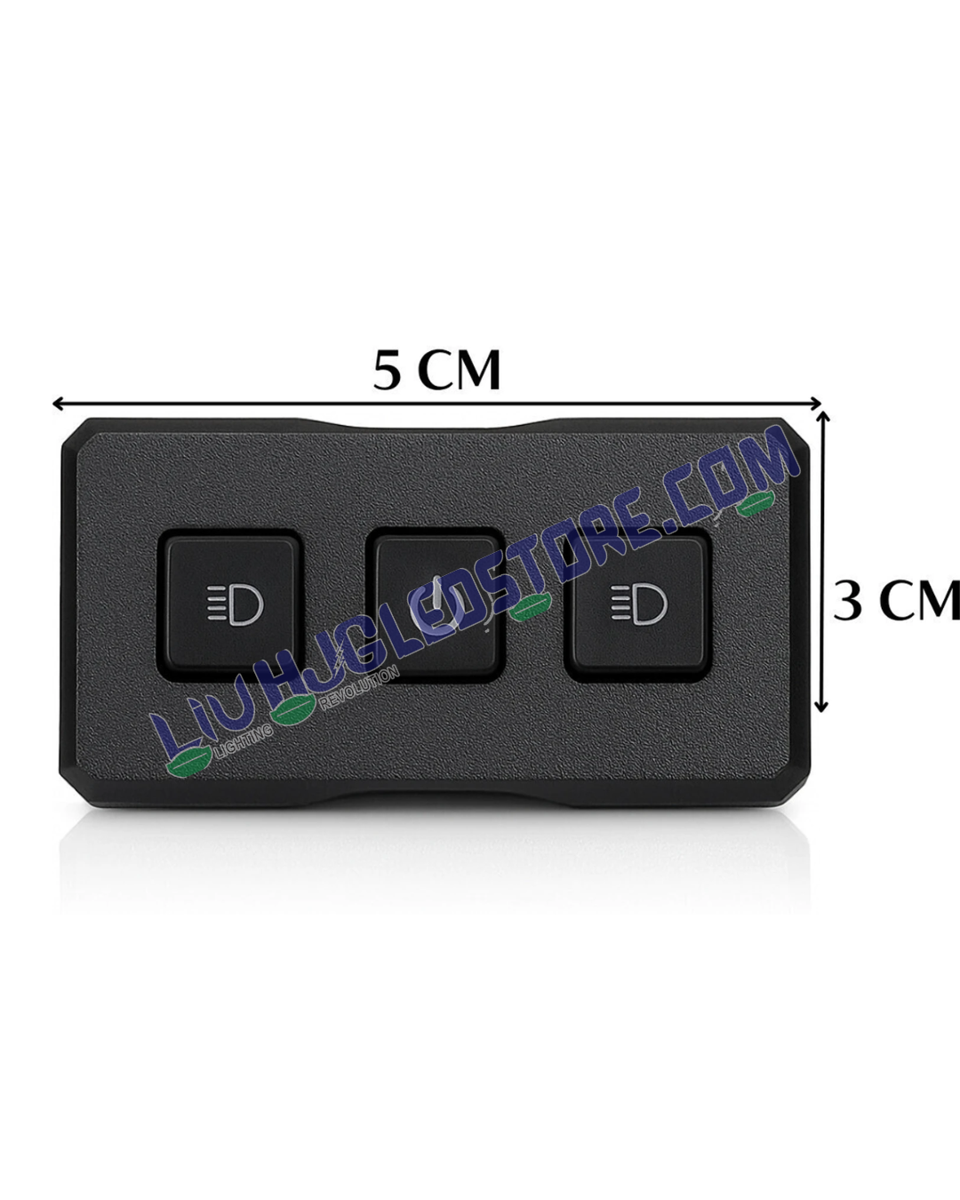 HJG Universal 3-Way Remote Switch 12V CNC Metal On-Off-On Handlebar & Mirror Mount for Bikes, Cars & SUVs (Black)