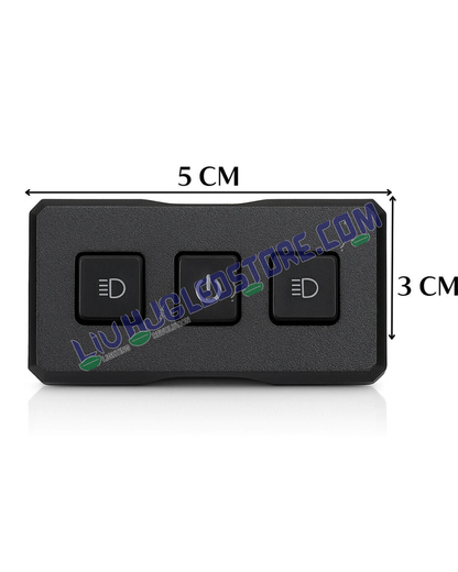 HJG Universal 3-Way Remote Switch 12V CNC Metal On-Off-On Handlebar & Mirror Mount for Bikes, Cars & SUVs (Black)