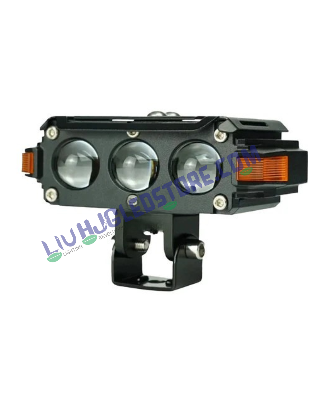 HJG Hazard S61 120W Triple Lens Fog Lights | White Yellow Dual Beam | Red Amber DRL for Bikes, Cars (Set of 2)