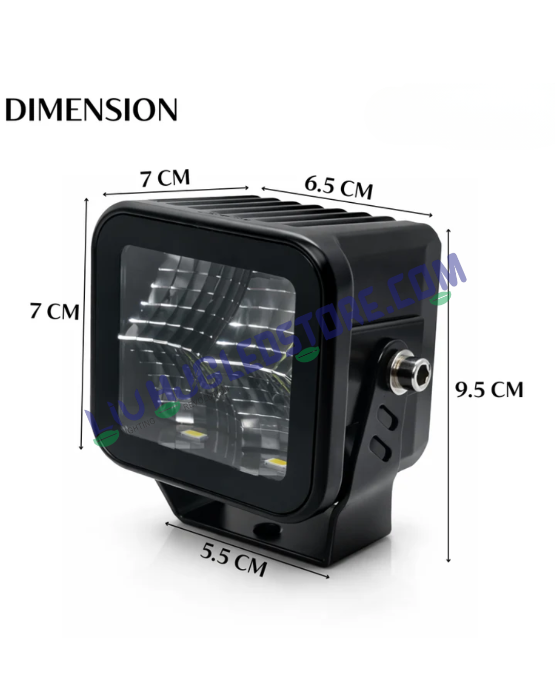 HJG W-08 White Cube LED Fog Lights 72W (Pair) – Ultra Wide White Beam Driving Lights for Cars & Bikes