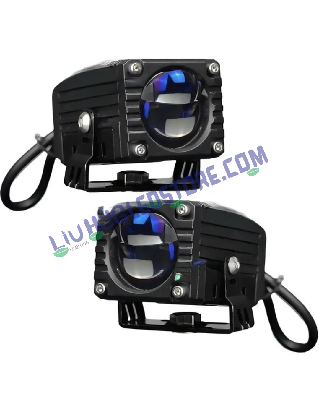 HJG Blaze 1 Lens Waymaker Pro LED Fog Lights 80W (Pair) with Laser Spot & Wide Beam, Red DRL, White/Yellow Dual Color – Universal for Cars & Bikes