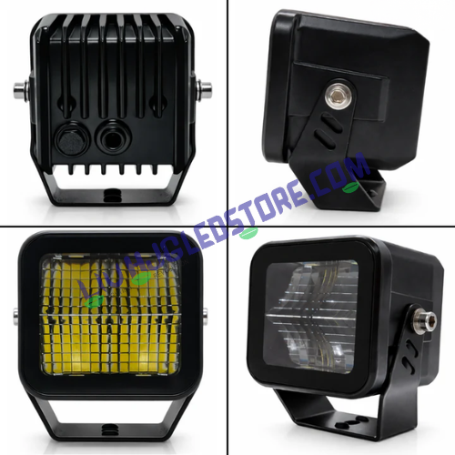 HJG W-08 White Cube LED Fog Lights 72W (Pair) – Ultra Wide White Beam Driving Lights for Cars & Bikes