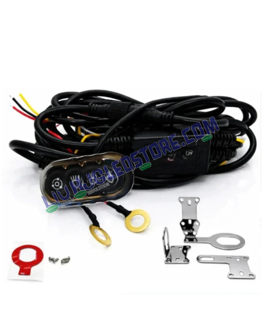 Wireless Remote Control Wiring Harness Kit for LED Light Bars & Fog Lights – 40A Fuse Relay with On/Off Switch