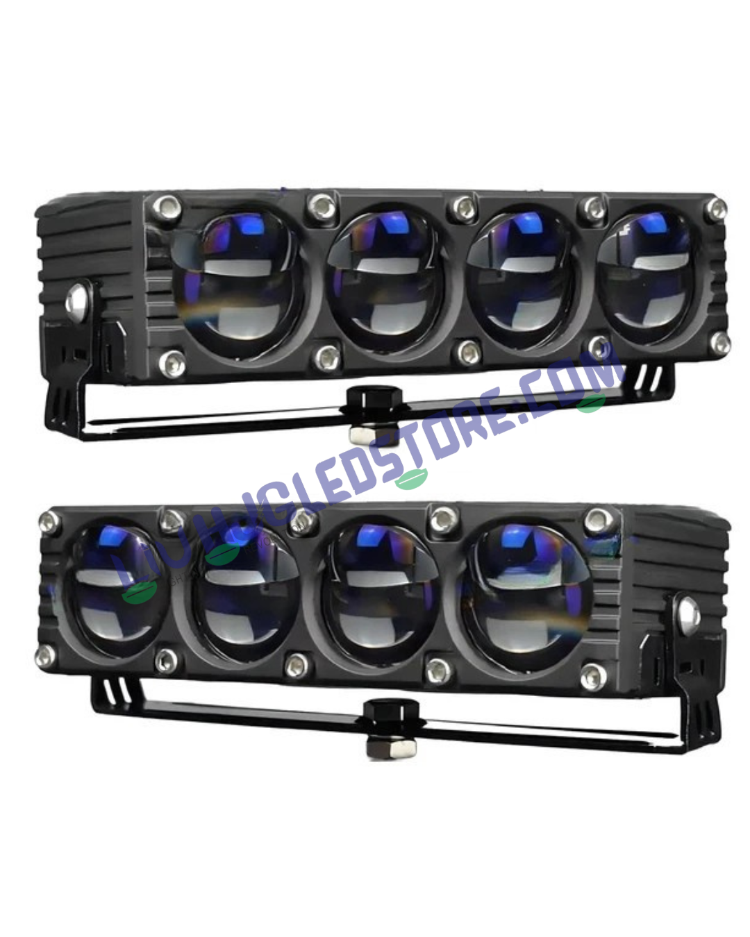 HJG Waymaker Pro Blaze 4 Lens 320W LED Fog Lights – Laser Spot & Ultra Wide Beam with Red/White/Yellow Modes, Dual Intensity, Universal Fit for Cars & Bikes