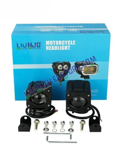 HJG M1 120W Mini LED Fog Lights | 6500K White CSP Driving Lamps for Bikes, Motorcycles, Cars (Set of 2)