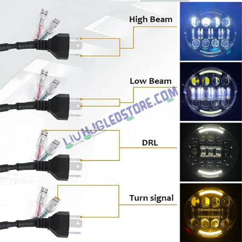 HJG 7-Inch LED Headlight with Halo Ring for Land Rover Defender, Royal Enfield & Thar – Model 231053