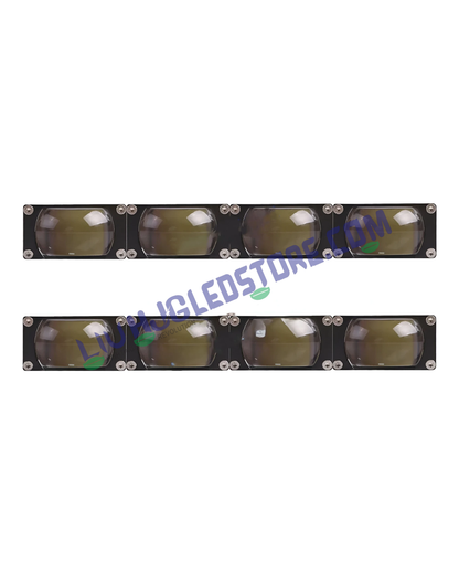 HJG Waymaker 4 LED Slim Drive Fog Lights V4 with Red Devil Eye – Dual Color (White/Yellow) with Canbus Wiring for Cars & Motorcycles (Pack of 2)