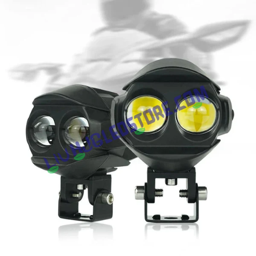 HJG Alien Dual-Lens Projector Fog Lights 120W with White/Yellow/Warm White Modes, Ultra Wide Beam LED Driving Lights – Universal Fit (Pack of 2)