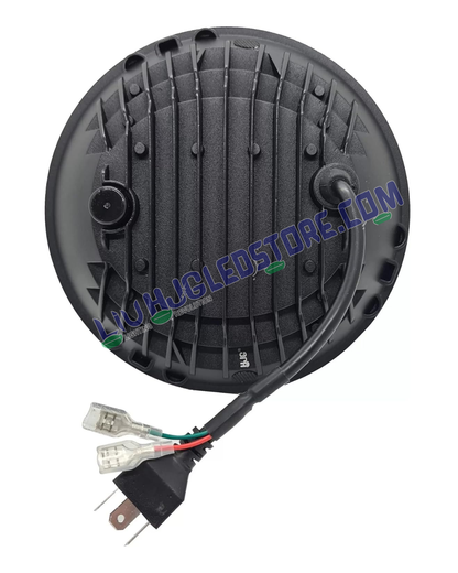 HJG 7-Inch Diamond Cut Round LED Headlight for Royal Enfield (All Models) & Mahindra Thar