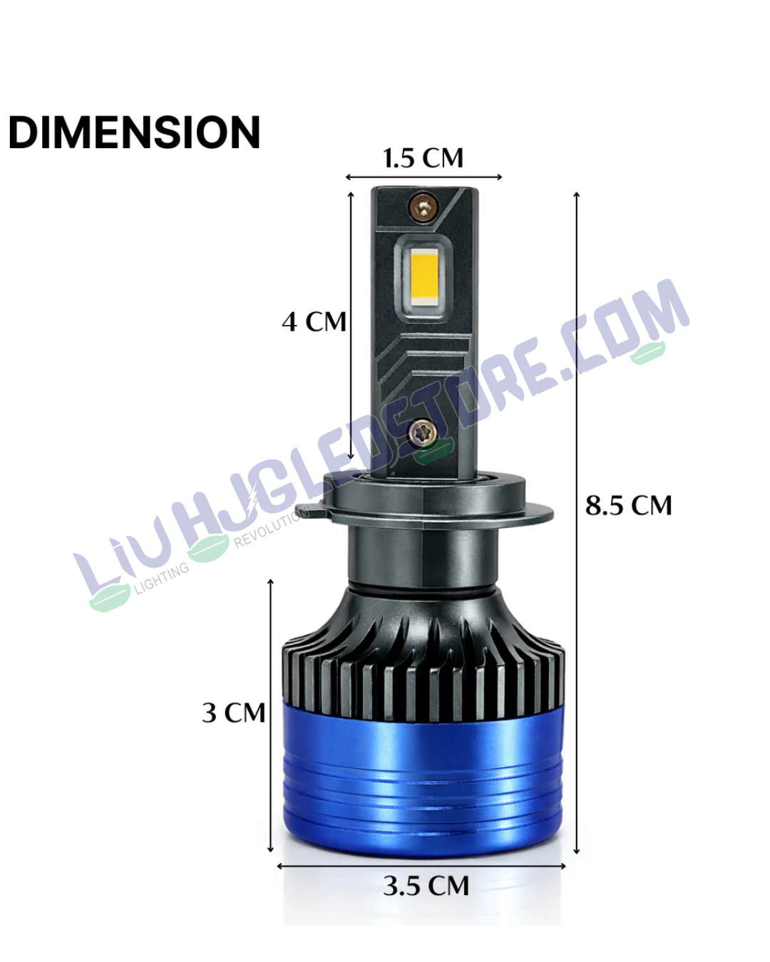 HJG 180W H7 LED Headlight Bulbs (Pack of 2) – 18000LM White 6500K with Adjustable Holder for Cars & Bikes (12V/24V, H7 Two-Pin Socket)