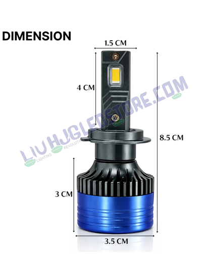 HJG 180W H7 LED Headlight Bulbs (Pack of 2) – 18000LM White 6500K with Adjustable Holder for Cars & Bikes (12V/24V, H7 Two-Pin Socket)