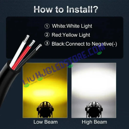 HJG Mini Devil LED Spot Fog Light with Red DRL – White & Yellow Beam, 20W Driving Spotlight for Cars & Motorcycles (Pack of 1)
