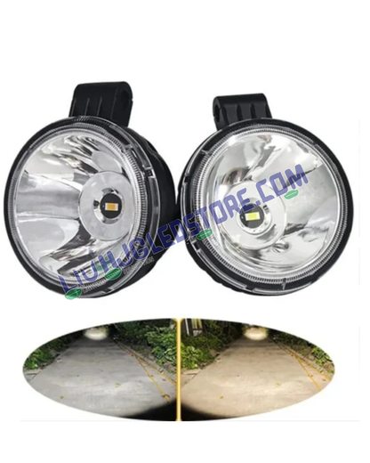 HJG W12 Classic 3-Inch Round LED Fog Light – Ultra Wide White Beam High-Intensity Driving Fog Lamp for Cars & Bikes (Universal Fit)