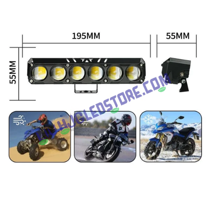 HJG 5 Lens 60W Projector Fog Light with Red & Blue Flash DRL – Multi-Color LED (White/Yellow/Warm White) for Cars & Bikes (Single Unit)