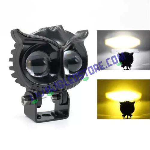 HJG Owl Dual-Color 20W LED Headlight for Motorcycles, Cars & SUVs – High-Performance Fog Light for Off-Road Use