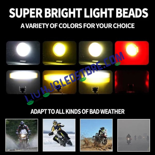 HJG Devil Fly 40W Mini Fog Light with Red DRL & Triple Color Modes (Red, Yellow, White) – Compact Devil Eye Light, Pack of 1 (Latest Model)