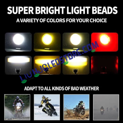 HJG Devil Fly 40W Mini Fog Light with Red DRL & Triple Color Modes (Red, Yellow, White) – Compact Devil Eye Light, Pack of 1 (Latest Model)