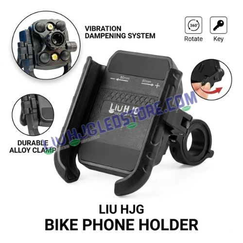 HJG 9121 Metal Body Bike Mobile Holder | Shockproof Anti-Vibration Phone Mount with 4 Ball Joints & Jaw Grip | 360° Adjustable Motorcycle Phone Holder for Bikes & Scooters