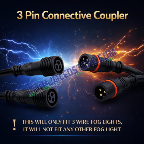 HJG 3 Pin Premium Copper Wiring Harness Kit (3.4 Meter) with Heavy-Duty Metal Switch & Couplers – 3 Wire Fog Light Harness with Canbus Support