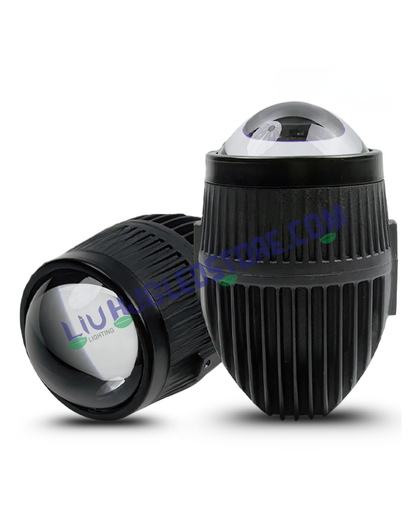 HJG J37 Single Projector LED Fog Lights 60W with Red DRL – Dual Color White/Yellow Beam for Cars & Bikes (Set of 2)