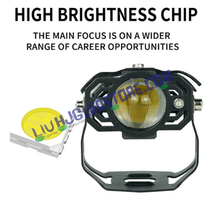LIU HJG S34 LED Fog Light Auxiliary Driving Lamp for Bikes and Cars, Motorcycle Spotlight (Single Piece)
