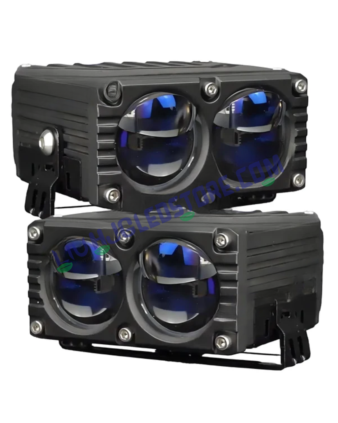 HJG Blaze Dual Lens Waymaker Pro 160W LED Fog Lights with Laser Spot & Wide Beam, Red DRL/White/Yellow Modes, 3000K–6500K Universal for Cars & Bikes (Set of 2)