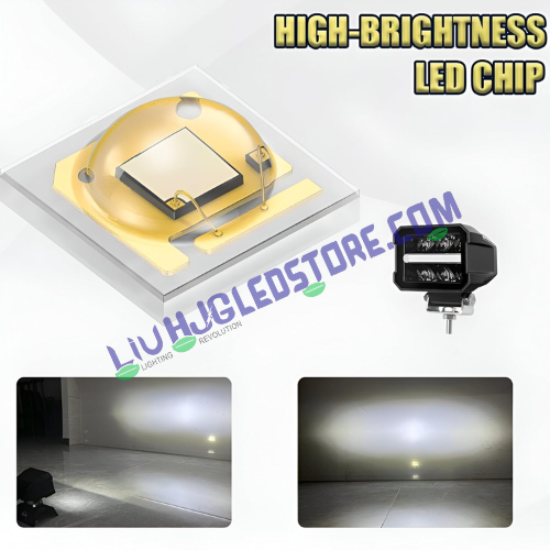 HJG Minus Box Single Dual Lens LED Fog Light 60W with White DRL & Power Adaptor – Wide Beam for Cars & Bikes (Pack of 1)