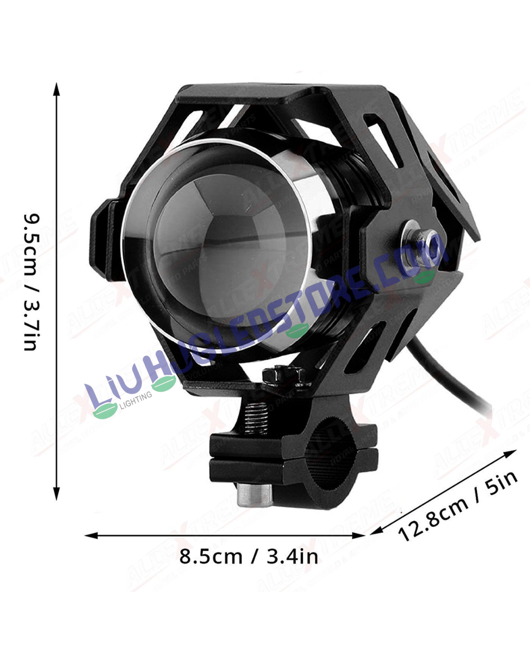 HJG U5 CREE LED Driving Fog Light in Aluminum Body with Switch for All Motorcycles, ATV and Bikes and Cars (15W, White Light, 2 PCS)