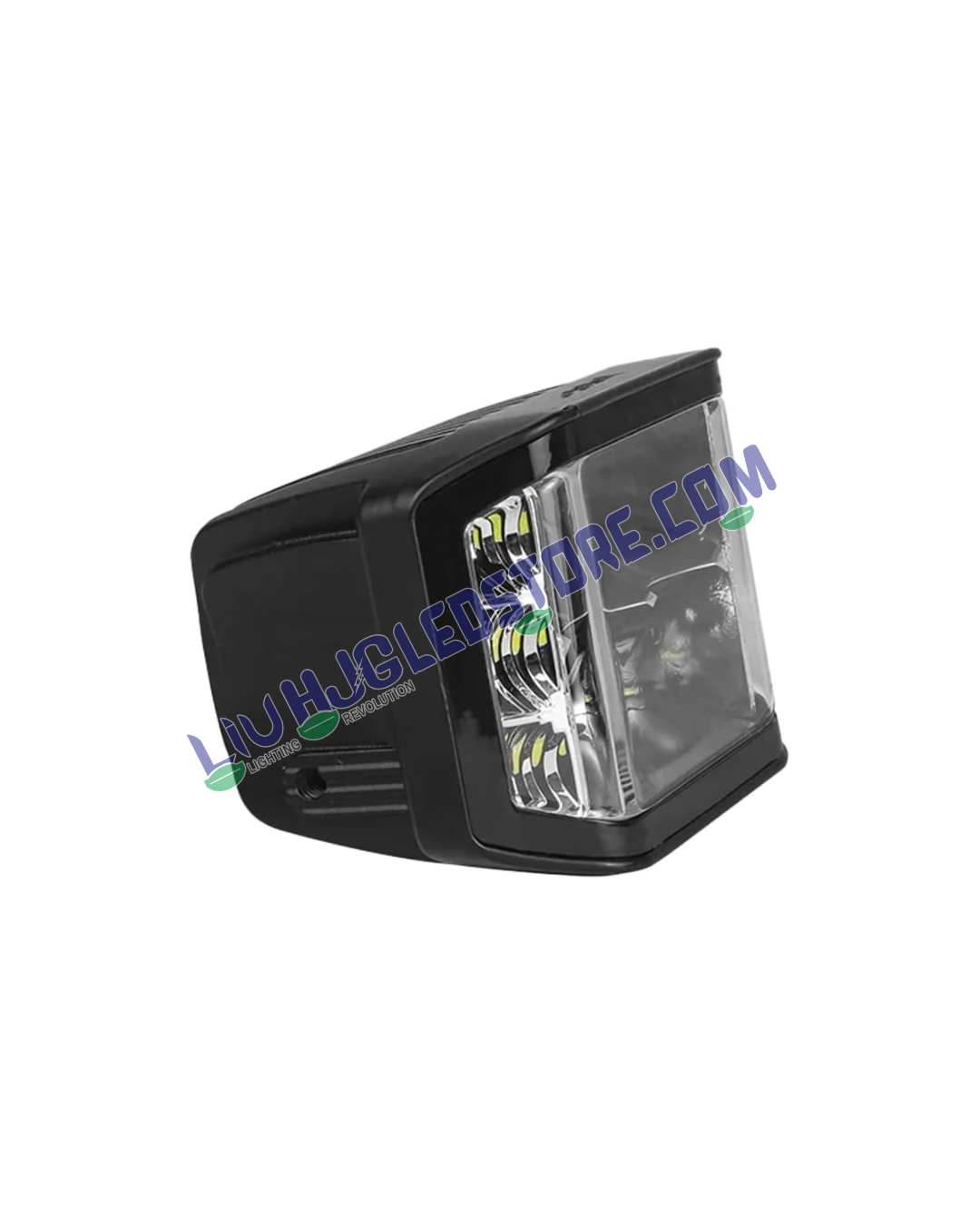 HJG W28 4-Lens CREE 60W Square LED Fog Light with Ultra-Wide White Beam for Cars and Bikes (Single Piece)