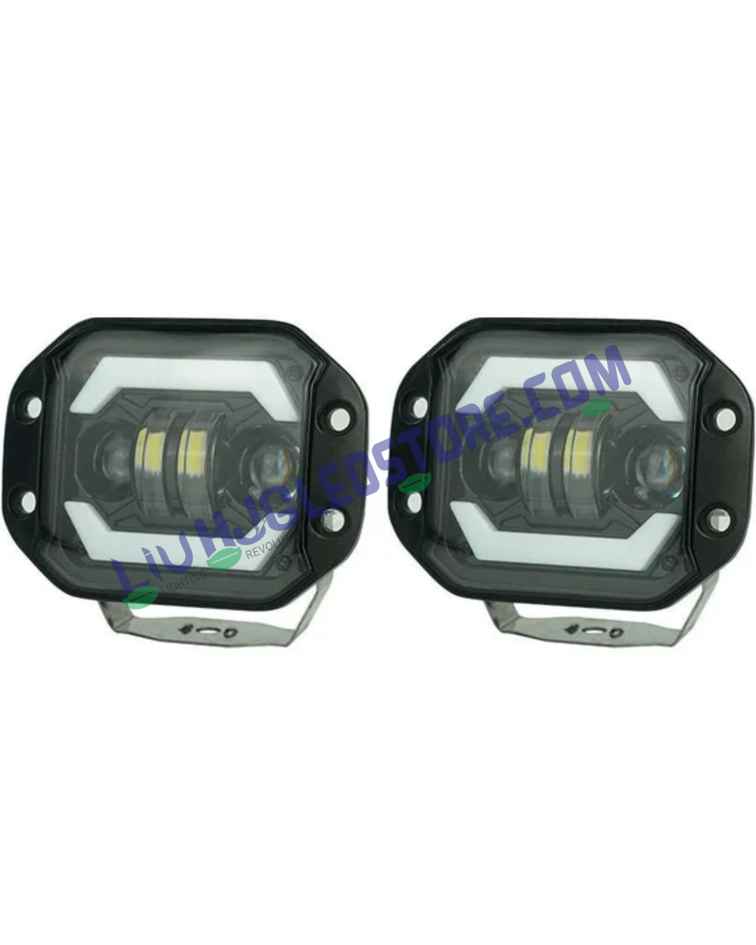 LIU HJG 120W CSP LED Lens Fog Lights with Cooling Fan for Cars, Bikes, SUVs and Trucks (Pack of 2)