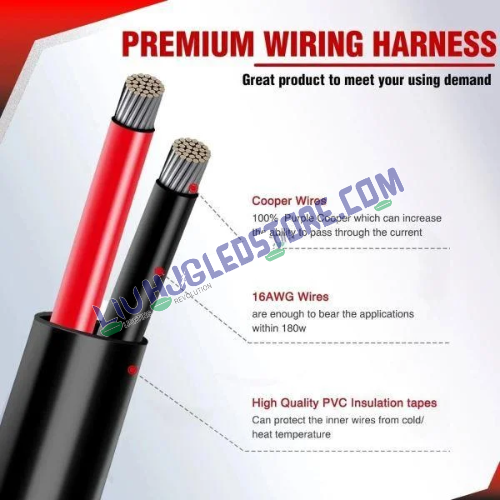 HJG 3-Wire Wiring Harness Kit with Braided Cable, Couplers & Canbus – Dual-Color Fog Light Kit with Flashing Mode (Genuine HJG)