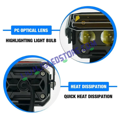 HJG Transformer 2 LED Projector Fog Lights 140W with Sliding Yellow Filter Cap, Dual Color White/Yellow Beam, Universal Fit (Set of 2)