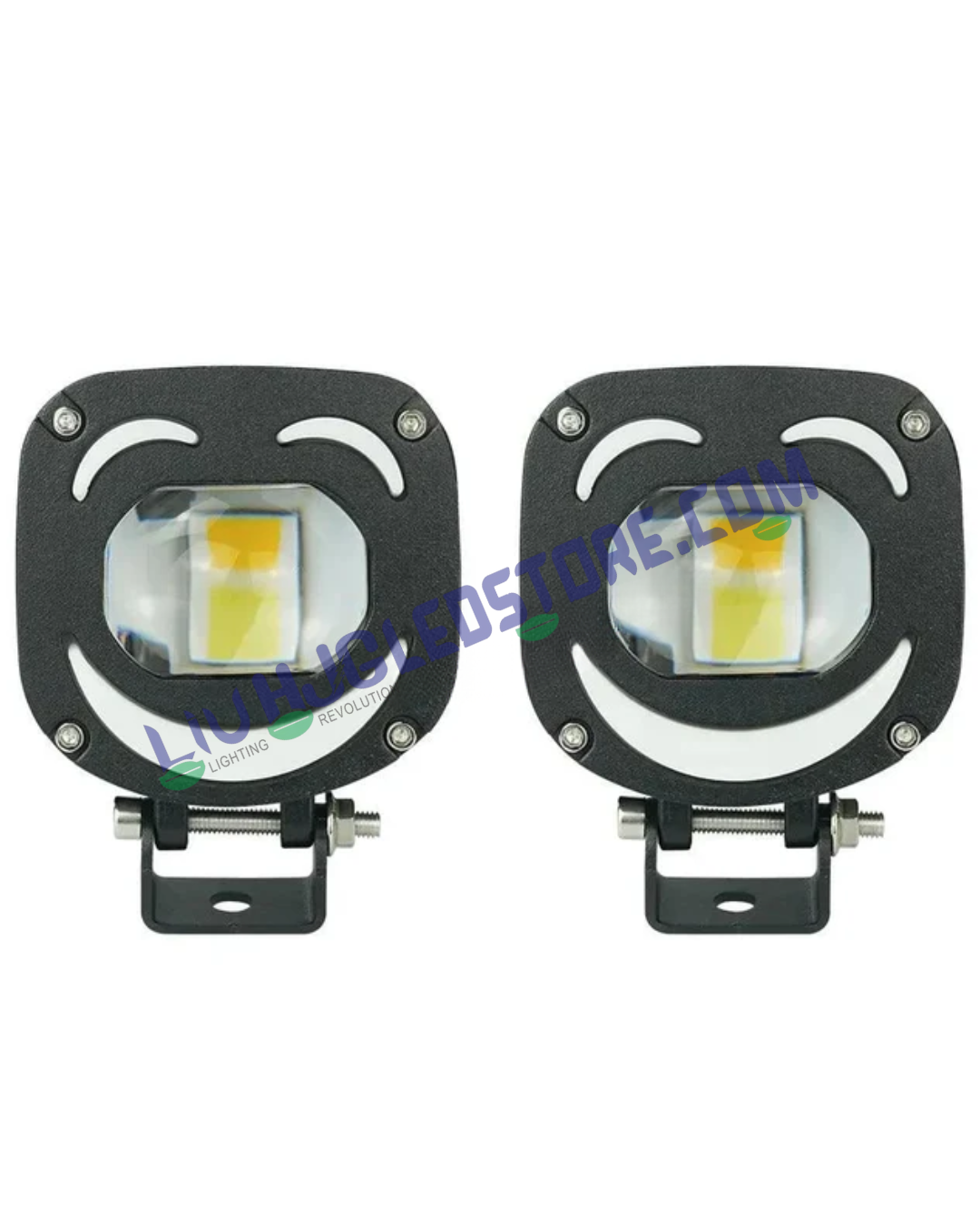 LIU HJG 1190 120W Dual LED Fog Lights with Cooling Fan for Bikes, Cars, SUVs and Trucks (Set of 2)