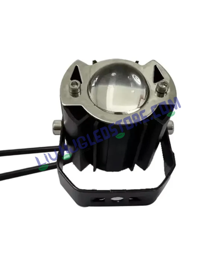 HJG G15 30W Mini Driving Spotlight with Red DRL – Dual Color White/Yellow Fog Light, 7500LM High/Low Beam for Motorcycles (Pack of 1)