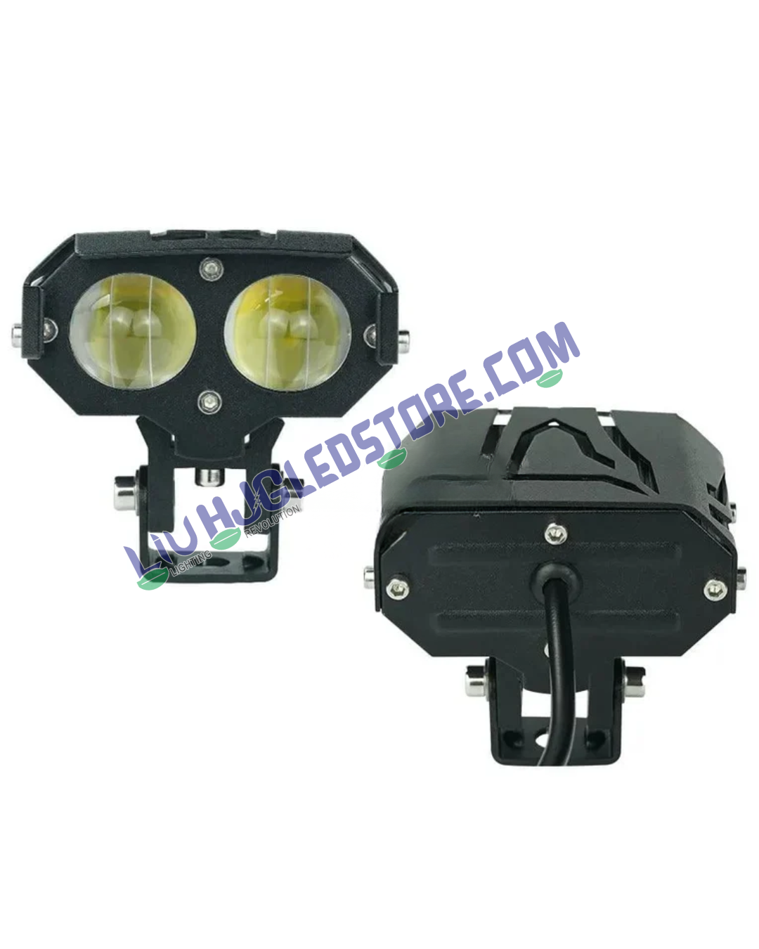 HJG 1193-1 120W Dual-Color Mini LED Fog Light – High-Intensity Auxiliary Spot Lamp for Motorcycles, Cars & SUVs