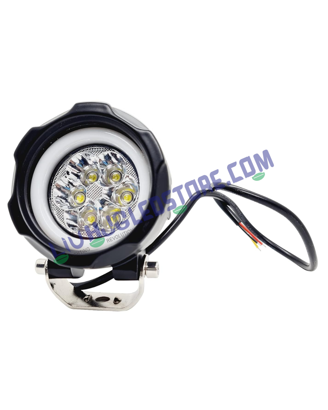 HJG 6 LED Round COB Fog Light (Blue) 40W, 12–80V DC – Universal Fit for Cars & Bikes (Single Piece)