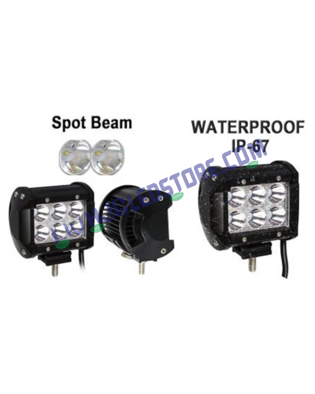 HJG 6 LED Square Fog Light Set for Bikes & Cars with Switch – Universal High-Intensity White Beam (Pack of 2)