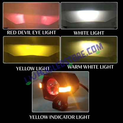 HJG NightBreaker P97 100W Dual Projector Fog Lights | Set of 2 | 50W Each | 15000 Lumens | White, Yellow | Red DRL and Amber Hazard | 9V-32V DC