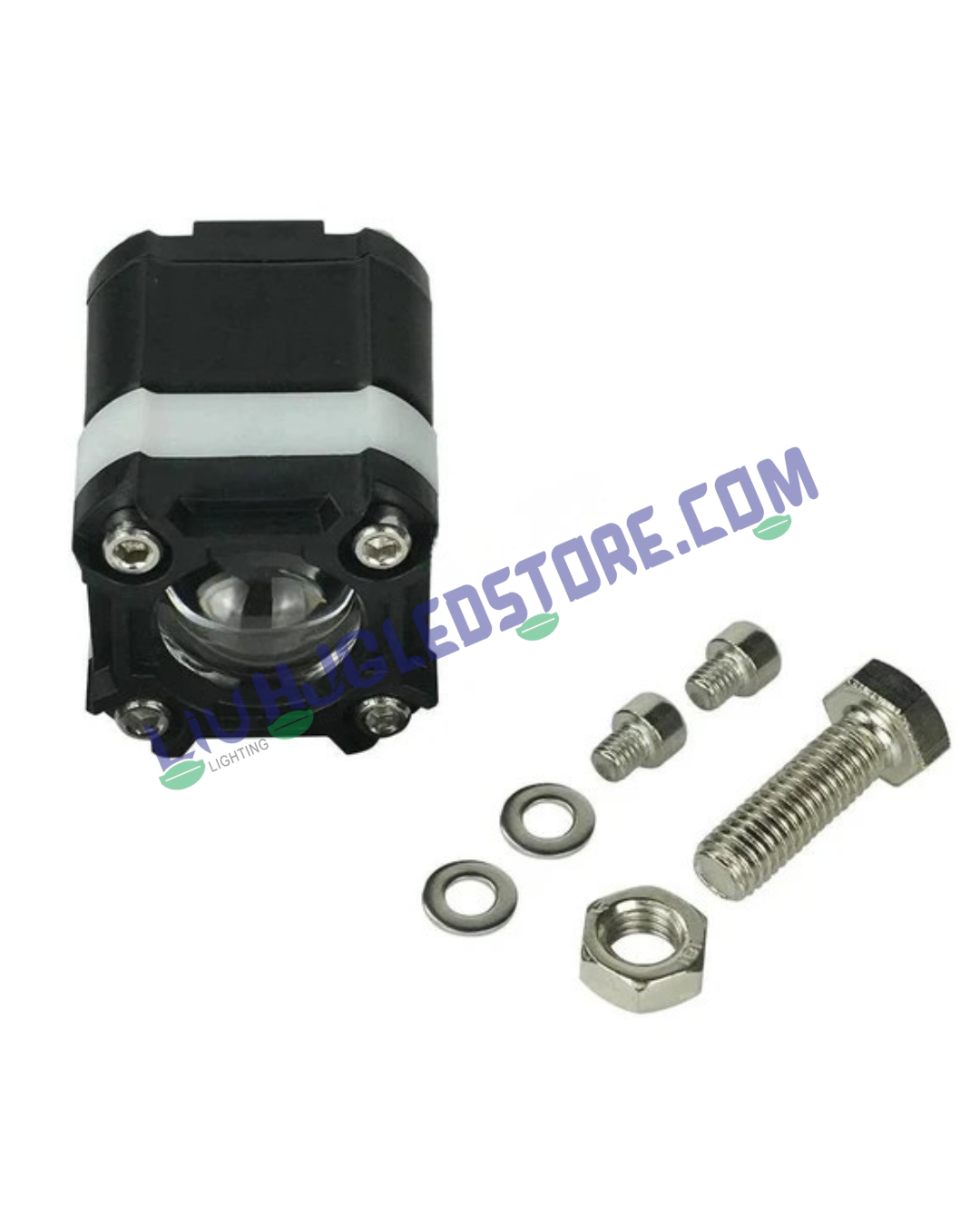 HJG Mini Drive 80W LED Auxiliary Light with Red DRL – Multi-Color (Red, Yellow, White) Devil Eye Fog Light