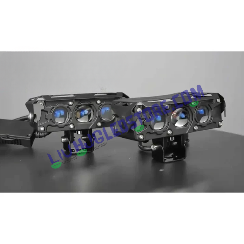 HJG S75 Triple Projector LED Fog Lights 180W with Red DRL – Dual Color White/Yellow for Cars & Bikes (Set of 2)