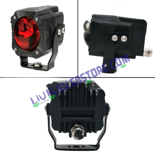 HJG Gorilla V2 Triple Lens 120W LED Fog Lights for Bikes | Dual Color White/Yellow, Red DRL, Projector Beam, Power Adapter, Universal Fit (Pack of 2)
