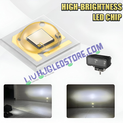 HJG W26 Bezelless Blade 60W CREE LED Fog Light – Square Edge Ultra-Wide White Beam for Cars & Bikes (Single Unit)